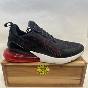 Nike Air Max 270  Black Red Bred Running Shoes AH8050-013 Men's Size 11.5